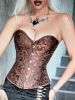 Adult Female Costumes to Hire - CORSET - BROWN  - SMALL